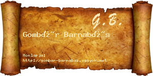 Gombár Barnabás névjegykártya