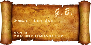 Gombár Barnabás névjegykártya